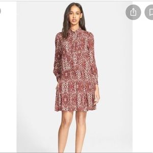 NWT Haute Hippie shadow snake merlot mini dress